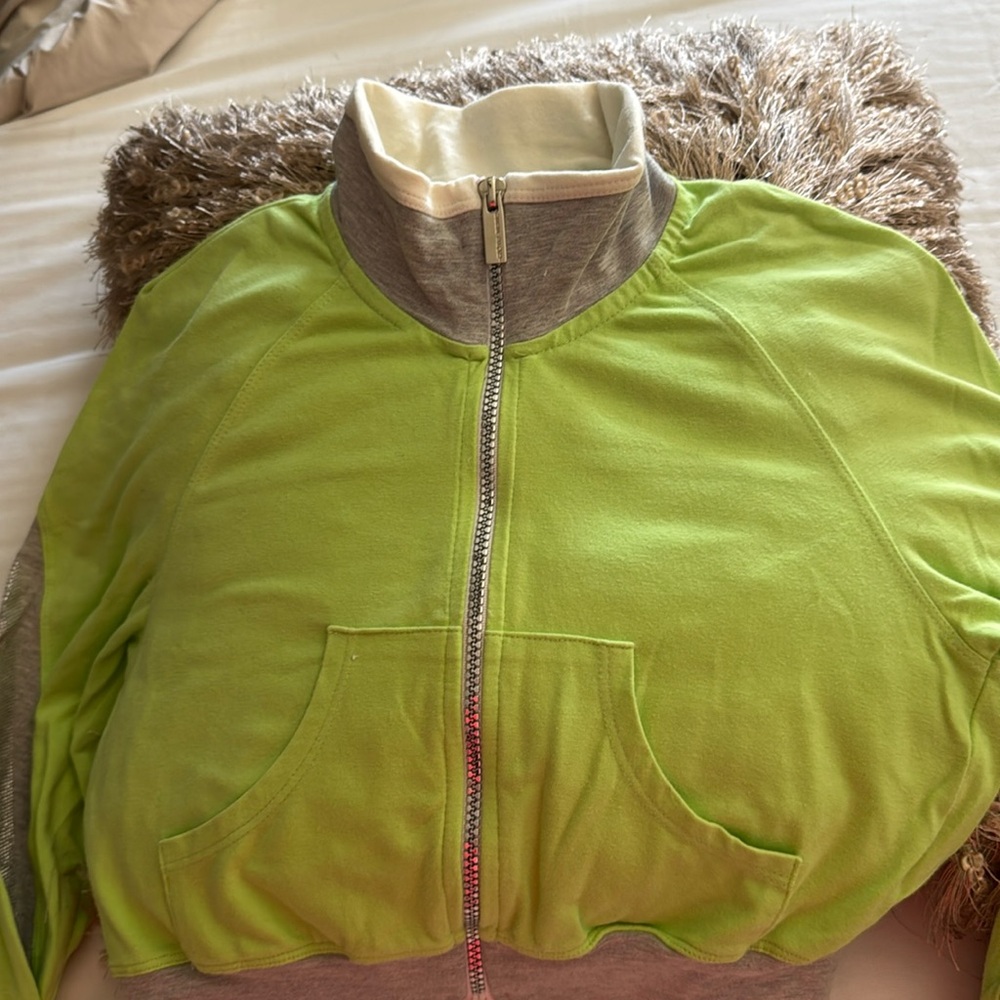 Bebe Sport Lime Green and Gray Jacket